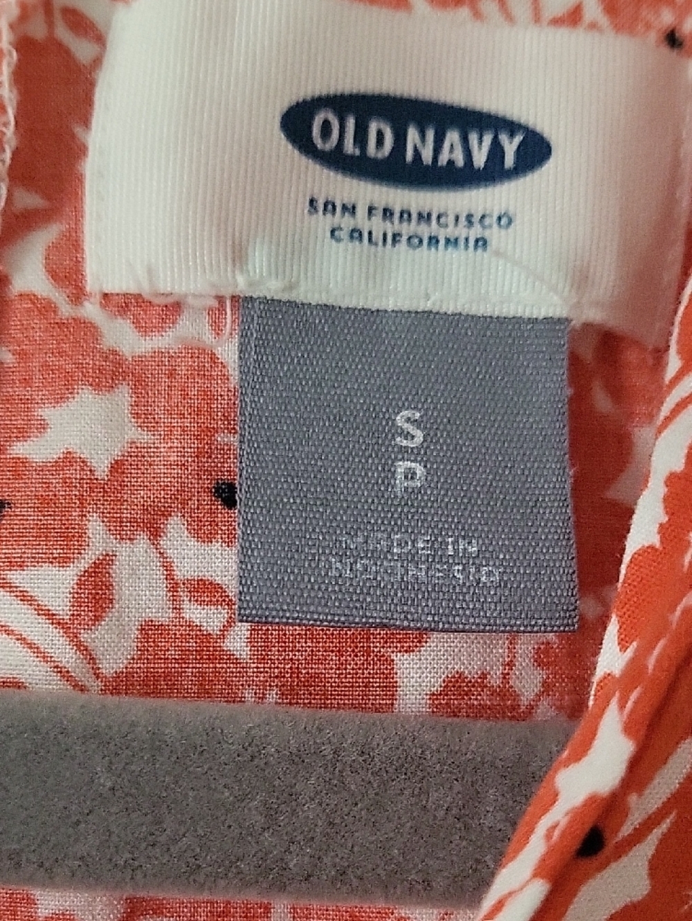 Old Navy Orange & White Floral Sleeveless Mini Dress Women’s Small - Picture 3 of 7